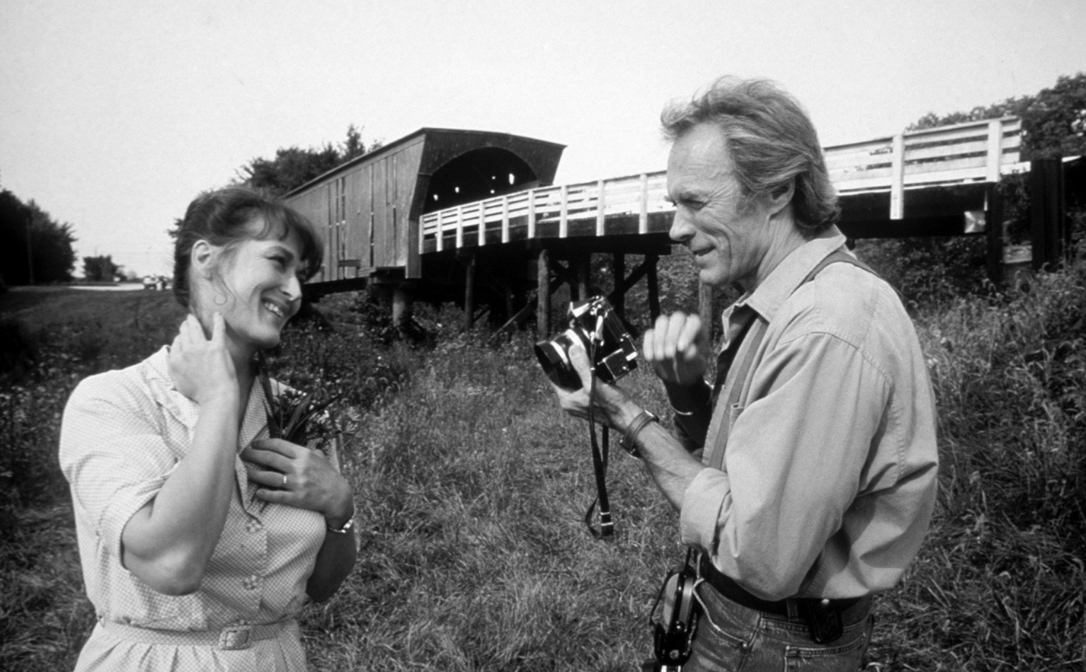Meryl Streep i Clint Eastwood na planie filmu 